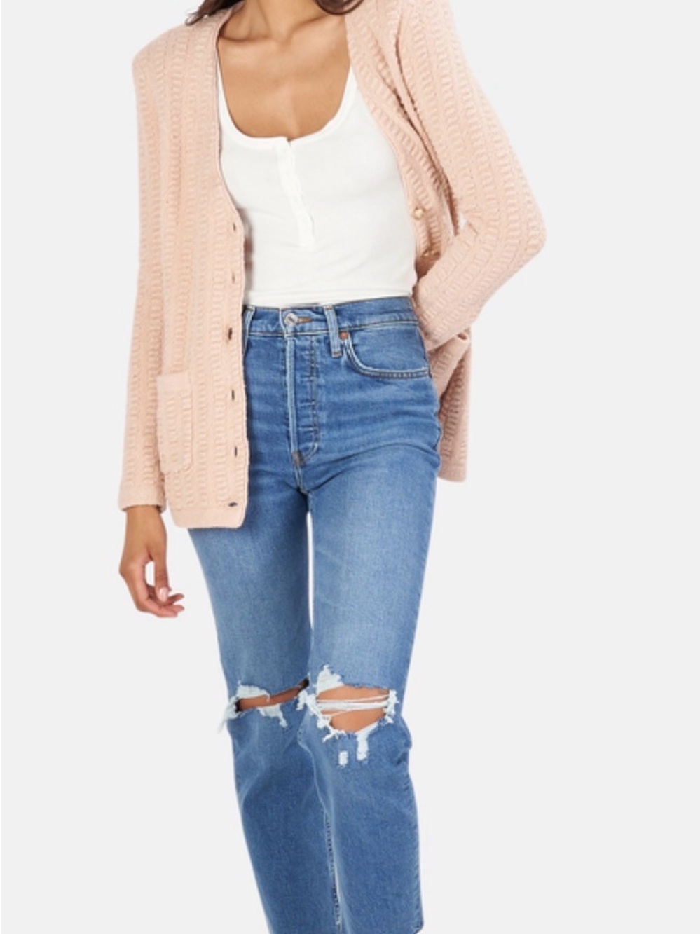 L’Agence Sue Knit Cardigan Sweater - Petal